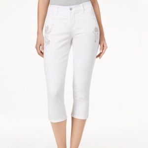 Lee Platinum white Embroidery Crop Stretch jeans 8